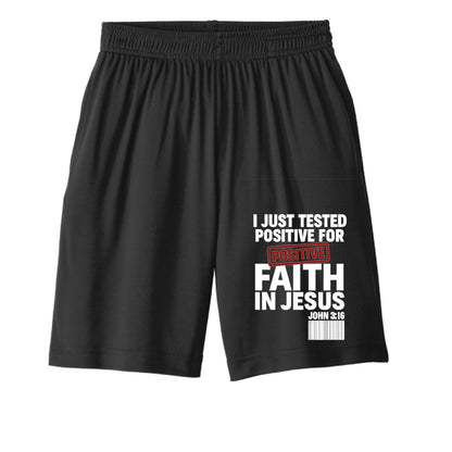 I Just Tested Positive For Faith In Him Youth Christian Shorts - ClaimedbyGodDesigns