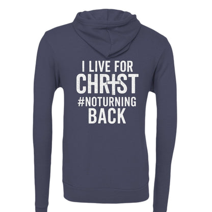 I Live For Him Unisex Christian Fleece Full-zip Hooded Sweatshirt - ClaimedbyGodDesigns