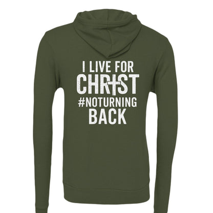 I Live For Him Unisex Christian Fleece Full-zip Hooded Sweatshirt - ClaimedbyGodDesigns