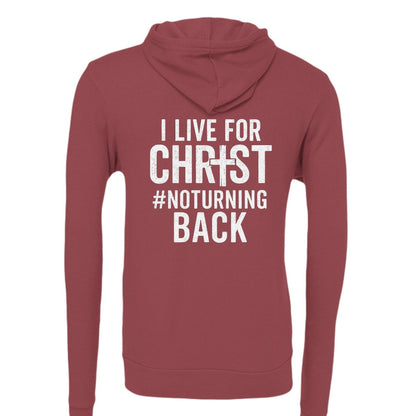 I Live For Him Unisex Christian Fleece Full-zip Hooded Sweatshirt - ClaimedbyGodDesigns