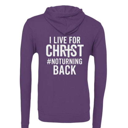 I Live For Him Unisex Christian Fleece Full-zip Hooded Sweatshirt - ClaimedbyGodDesigns