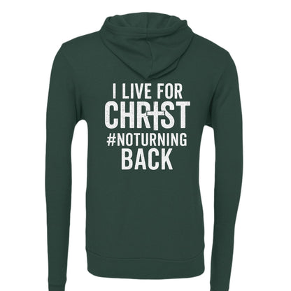 I Live For Him Unisex Christian Fleece Full-zip Hooded Sweatshirt - ClaimedbyGodDesigns
