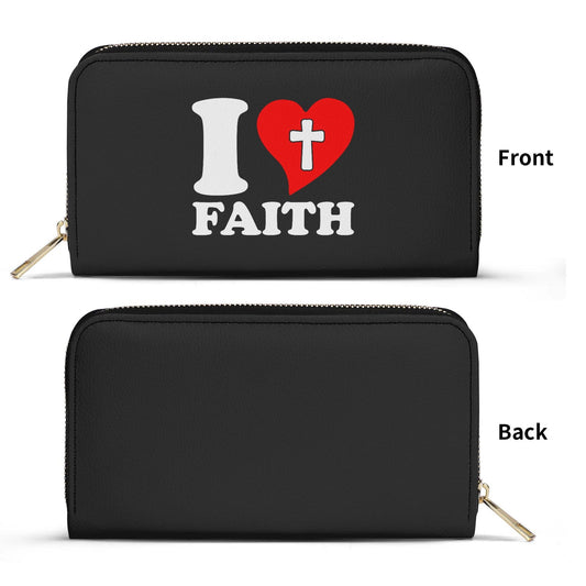 I Love Faith PU Leather Womens Christian Wallet - ClaimedbyGodDesigns