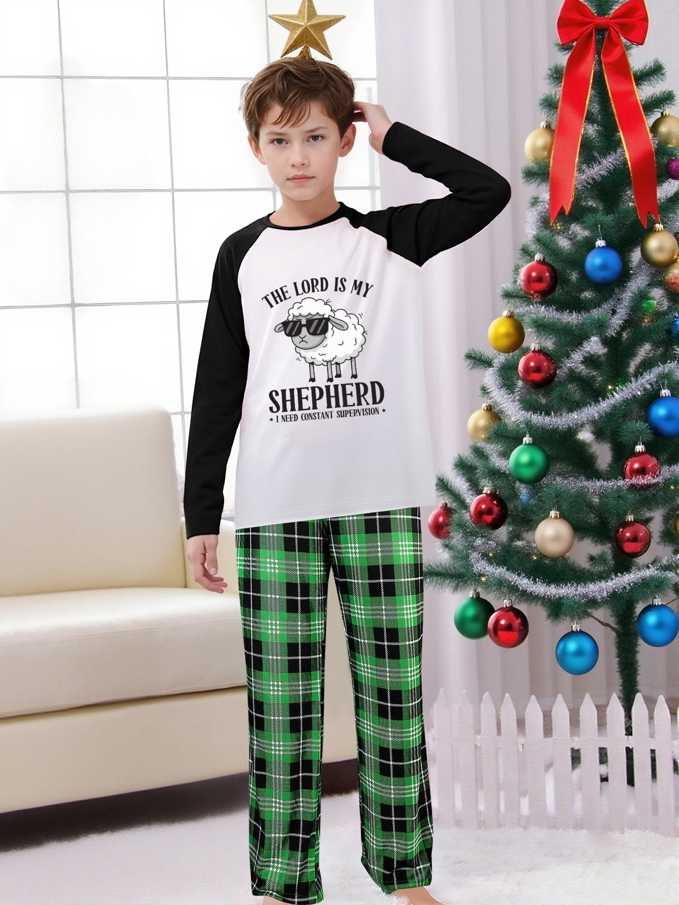 I Need Constant Supervision Youth Christian Plaid Pajamas - ClaimedbyGodDesigns