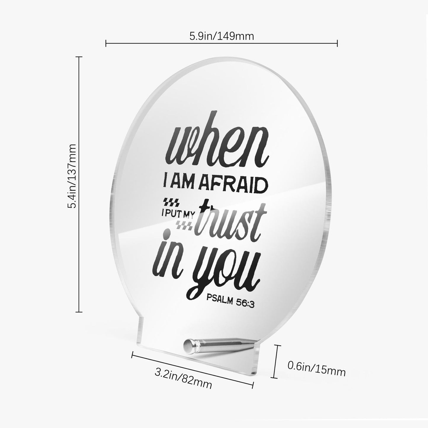 I Put My Trust In You Christian Acrylic Plaque with Stand - Round - ClaimedbyGodDesigns