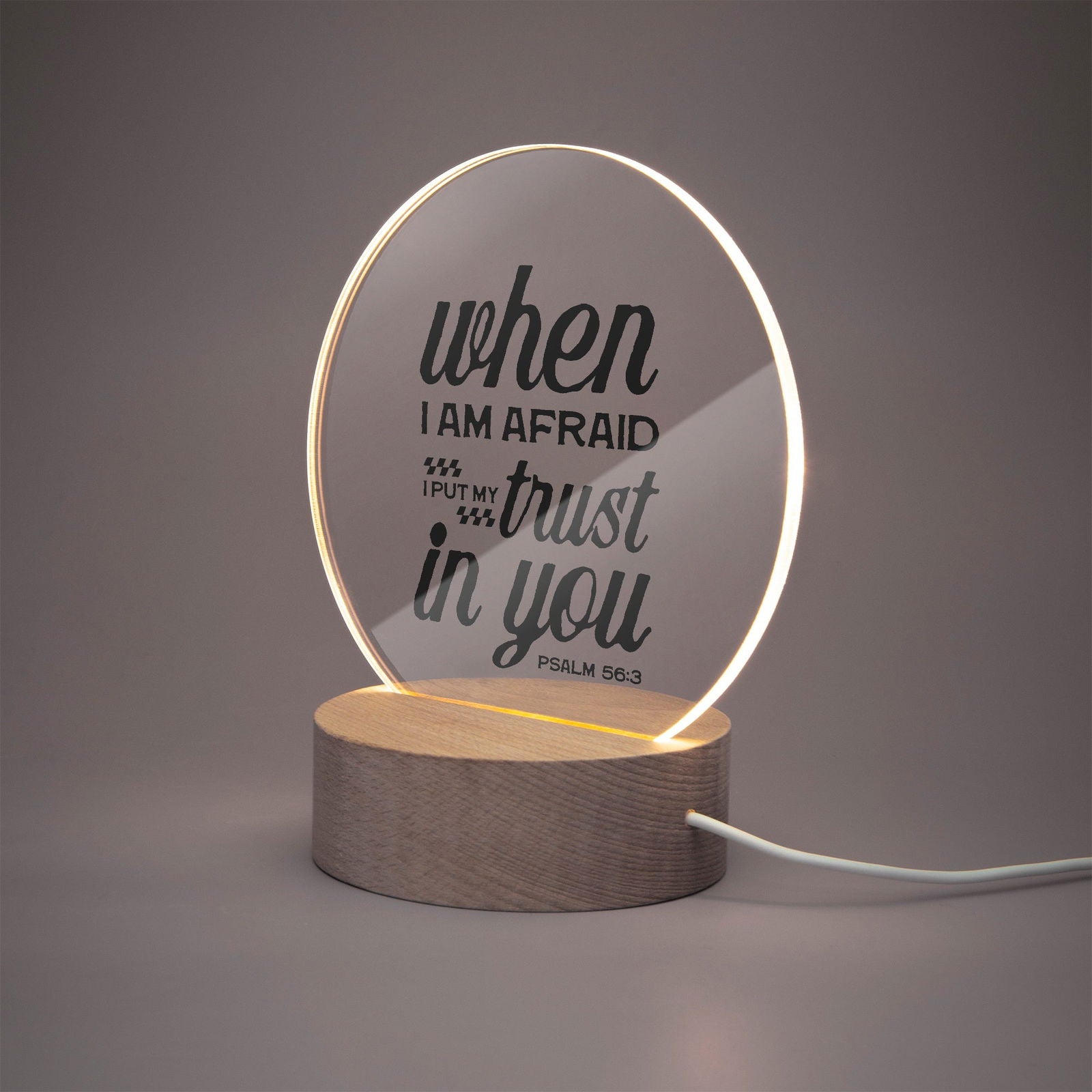 I Put My Trust In You Christian Acrylic Plaque with Stand - Round - ClaimedbyGodDesigns