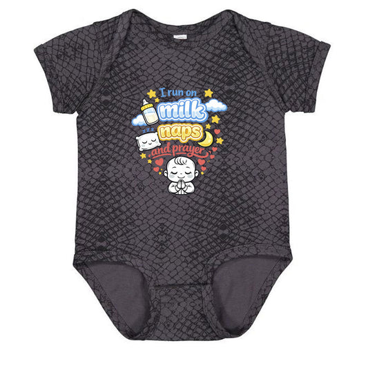 I Run On Milk Naps And Prayer Christian Baby Jumpsuit - ClaimedbyGodDesigns