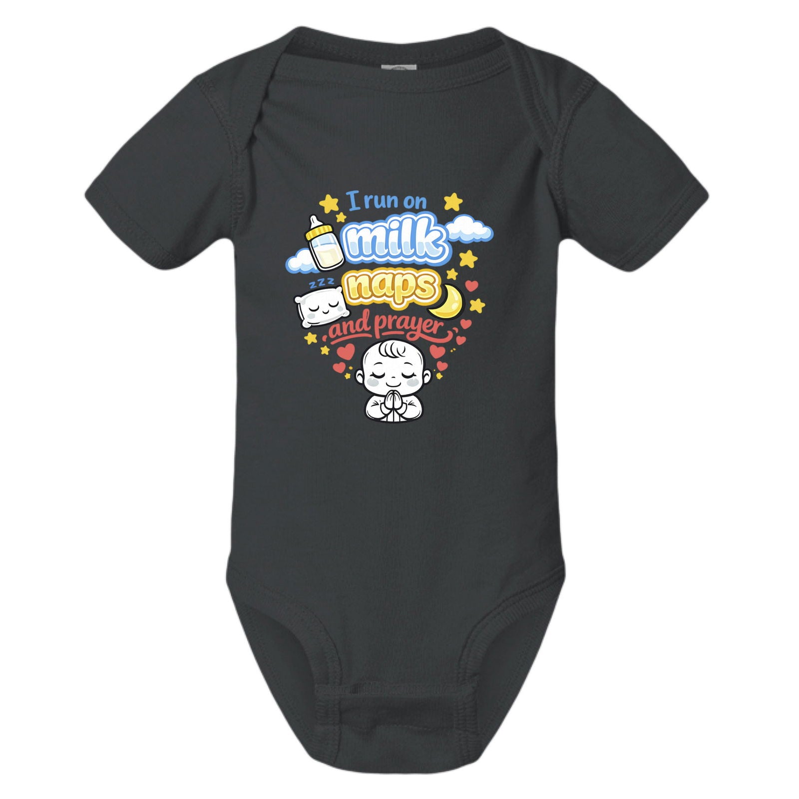 I Run On Milk Naps And Prayer Christian Baby Jumpsuit - ClaimedbyGodDesigns