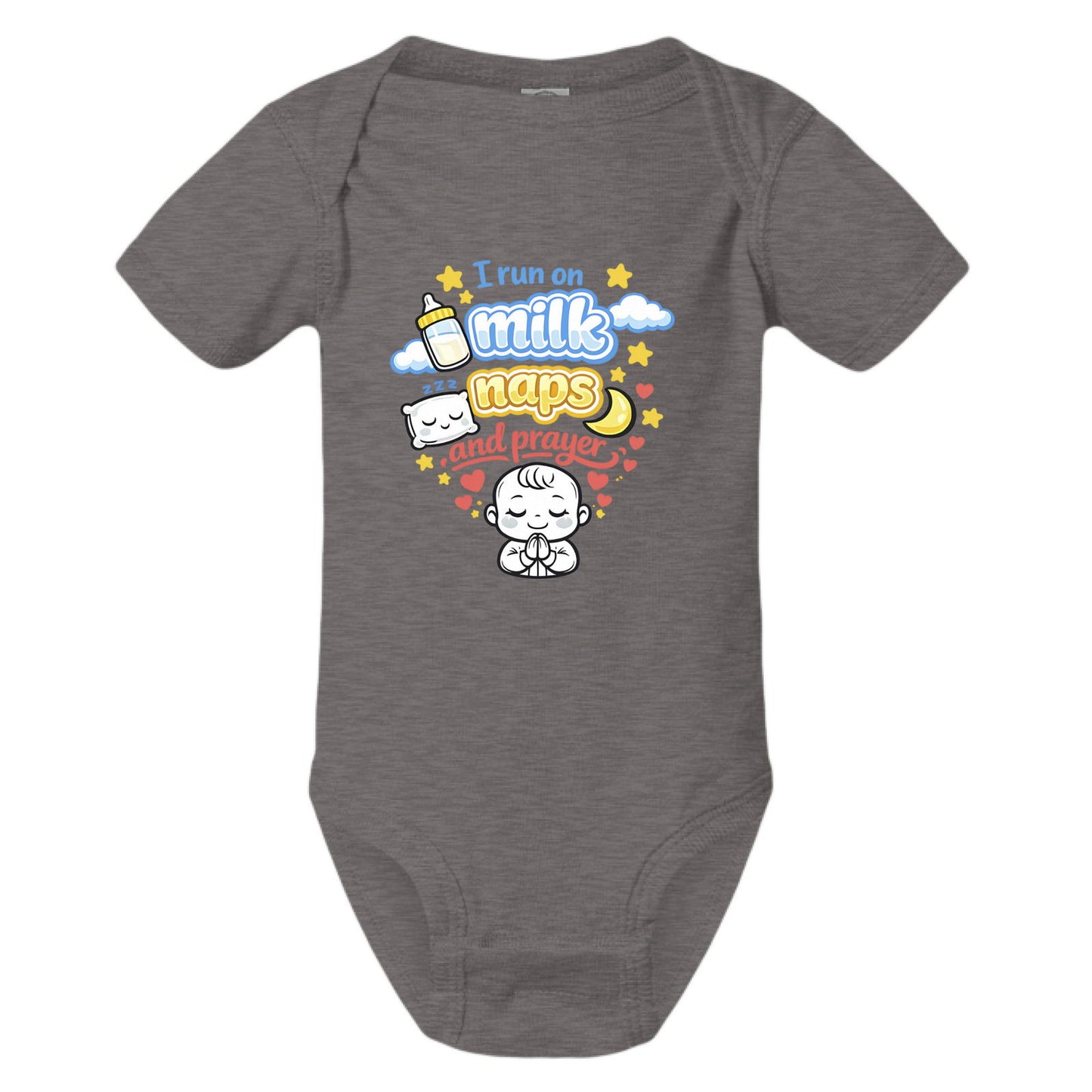 I Run On Milk Naps And Prayer Christian Baby Jumpsuit - ClaimedbyGodDesigns