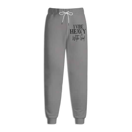 I Vibe Heavy With God Unisex Adult Joggers Christian Sweatpants - ClaimedbyGodDesigns