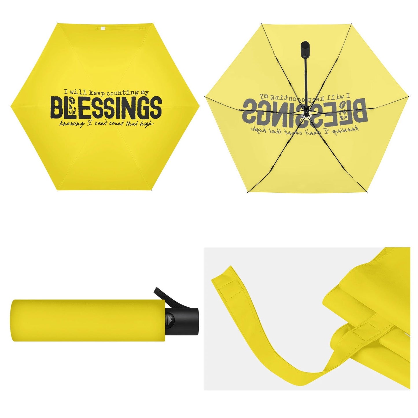 I Will Keep Counting My Blessings Christian Umbrella - ClaimedbyGodDesigns