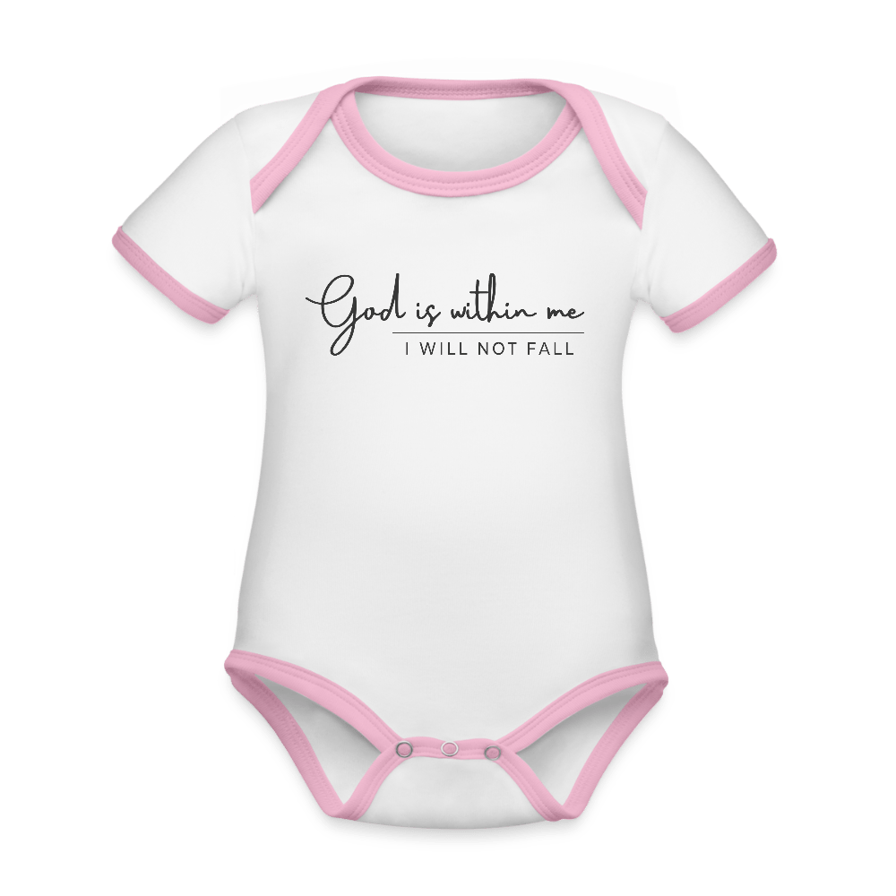 I Will Not Fail Christian Organic Contrast Short Sleeve Baby Jumpsuit - ClaimedbyGodDesigns