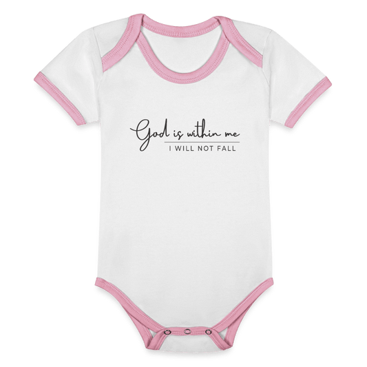I Will Not Fail Christian Organic Contrast Short Sleeve Baby Jumpsuit - ClaimedbyGodDesigns