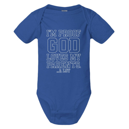 I'm Proof He Loves My Parents Christian Baby Jumpsuit - ClaimedbyGodDesigns