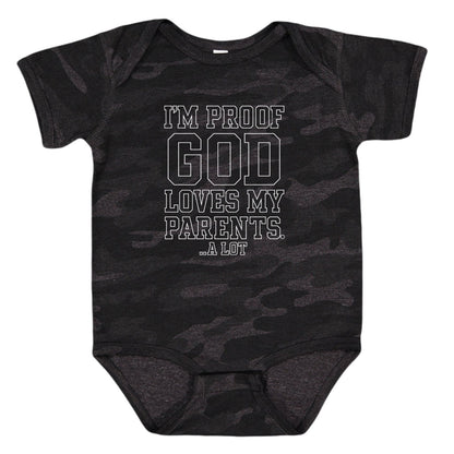 I'm Proof He Loves My Parents Christian Baby Jumpsuit - ClaimedbyGodDesigns