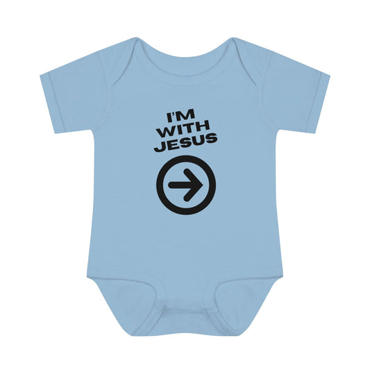 I'm With JESUS Christian Baby Onesie - ClaimedbyGodDesigns