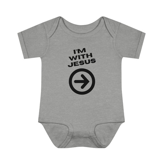 I'm With JESUS Christian Baby Onesie - ClaimedbyGodDesigns