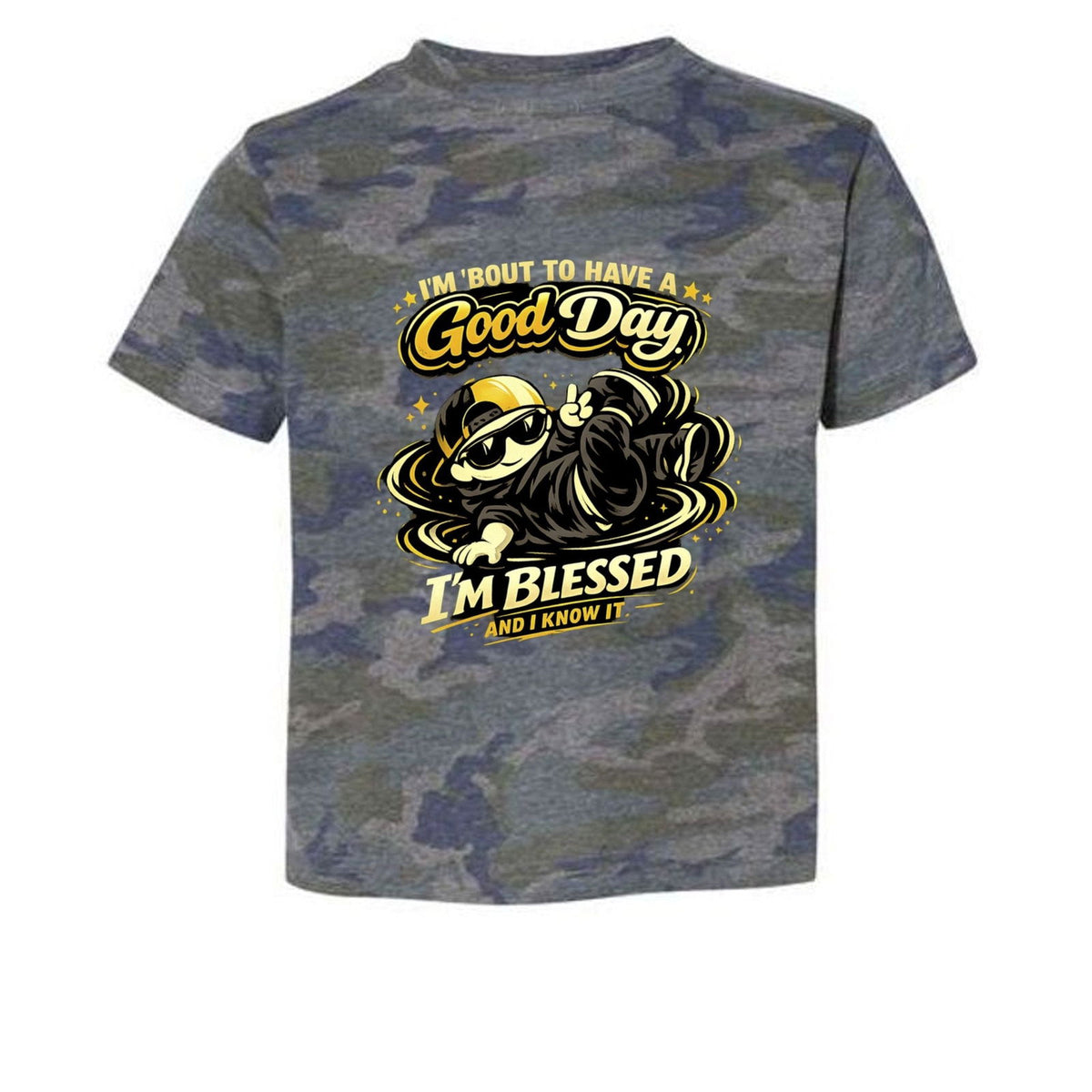 I'm 'bout To Have A Good Day I'm Blessed And I Know It Toddler Christian T-shirt - ClaimedbyGodDesigns