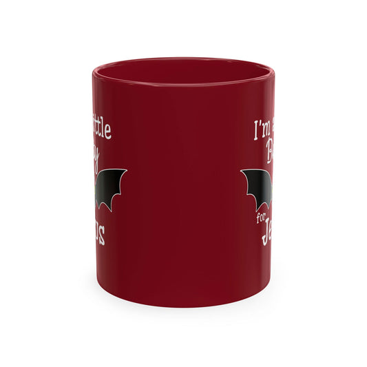 I'm a Little Batty for Jesus Mug – Christian Halloween Ceramic Coffee Cup - ClaimedbyGodDesigns