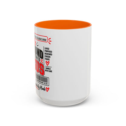If Found, Return to Jesus Personalized Christian Coffee Mug — Called by Name Accent Mug (15oz) - Claimed by God Designs