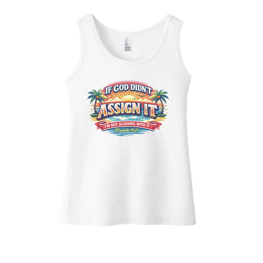 If God Didn't Assign It I'm Not Aligning With It Youth Girls Christian Tank Top - ClaimedbyGodDesigns