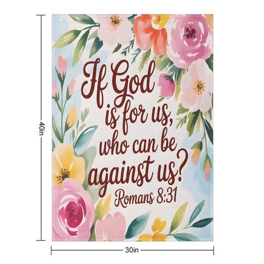 If God Is For Us Christian Flannel Throw Blanket - ClaimedbyGodDesigns
