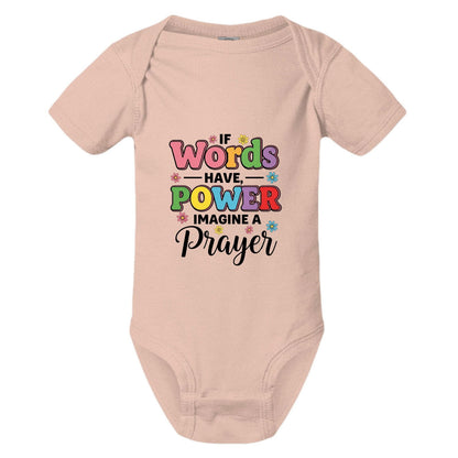 If Words Have Power Imagine A Prayer Christian Baby Jumpsuit - ClaimedbyGodDesigns