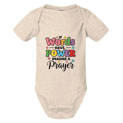 If Words Have Power Imagine A Prayer Christian Baby Jumpsuit - ClaimedbyGodDesigns