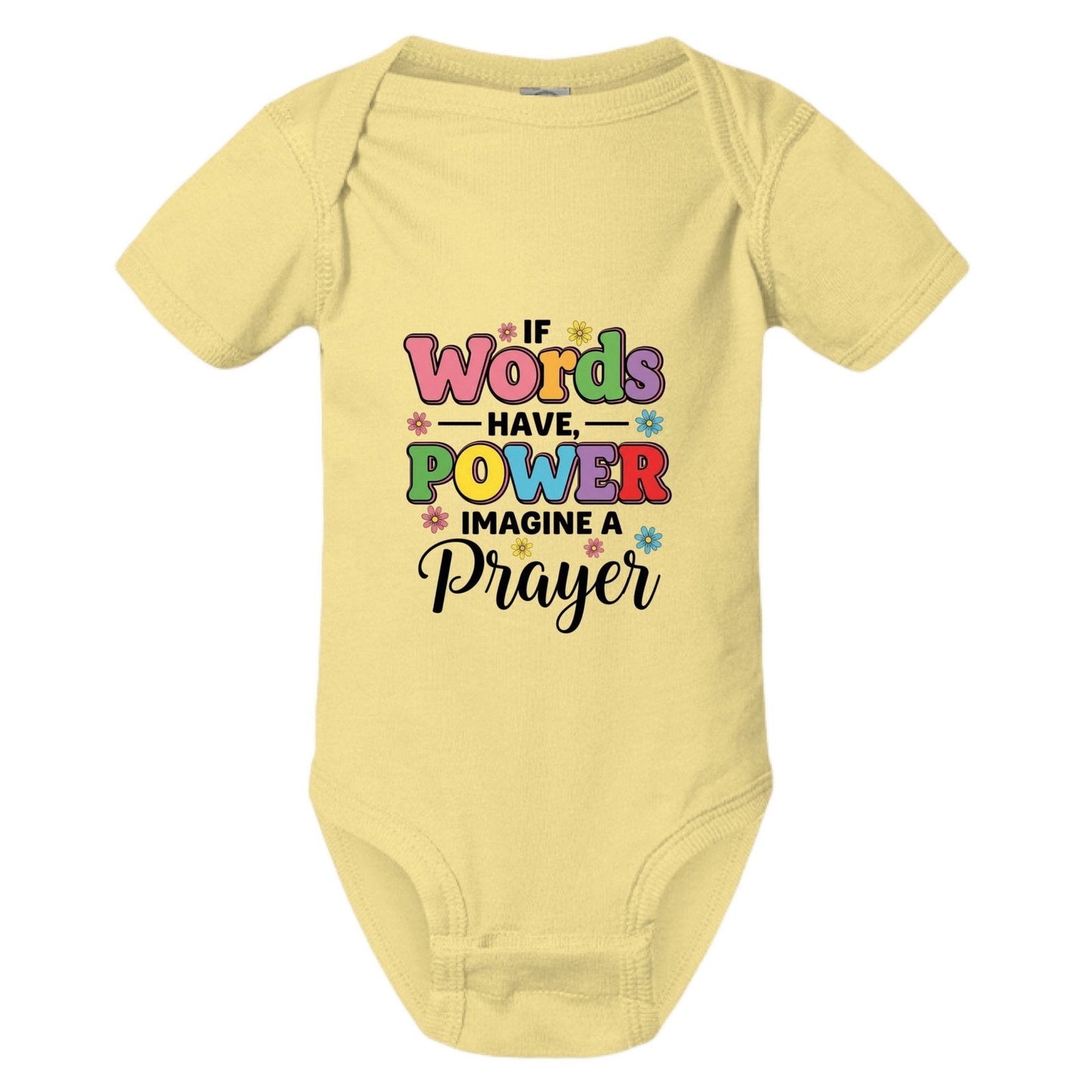 If Words Have Power Imagine A Prayer Christian Baby Jumpsuit - ClaimedbyGodDesigns