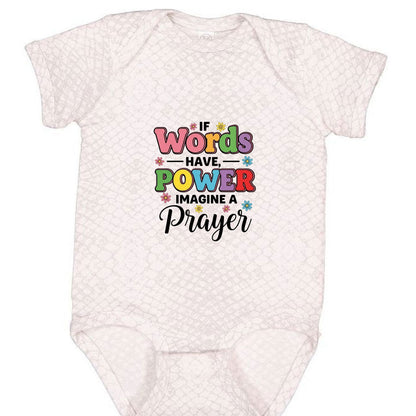 If Words Have Power Imagine A Prayer Christian Baby Jumpsuit - ClaimedbyGodDesigns