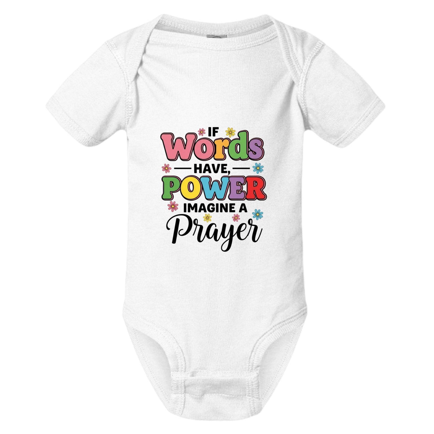 If Words Have Power Imagine A Prayer Christian Baby Jumpsuit - ClaimedbyGodDesigns