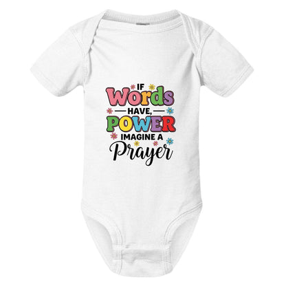 If Words Have Power Imagine A Prayer Christian Baby Jumpsuit - ClaimedbyGodDesigns