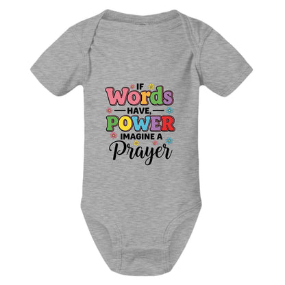 If Words Have Power Imagine A Prayer Christian Baby Jumpsuit - ClaimedbyGodDesigns