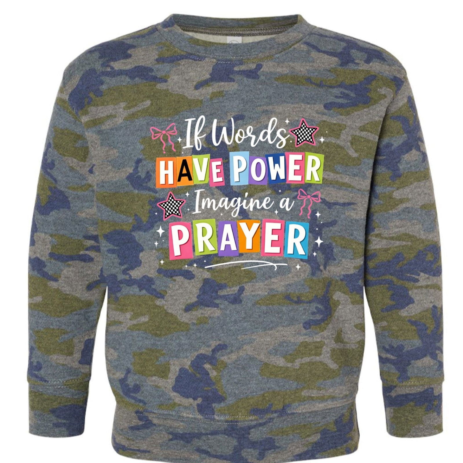 If Words Have Power Imagine A Prayer Toddler Christian Pullover Sweatshirt - ClaimedbyGodDesigns