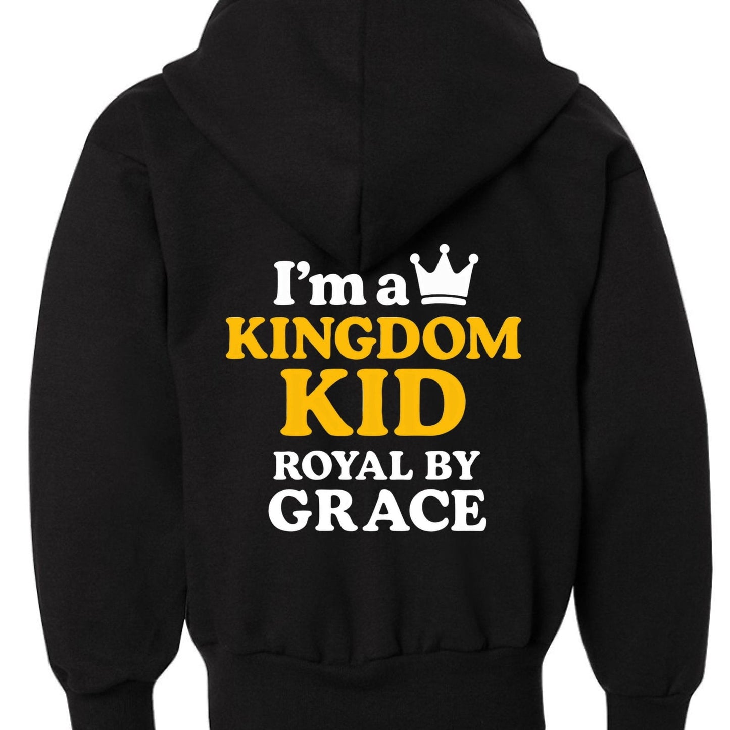 Im A Kingdom Kid Youth Christian Full-zip Hooded Sweatshirt - ClaimedbyGodDesigns