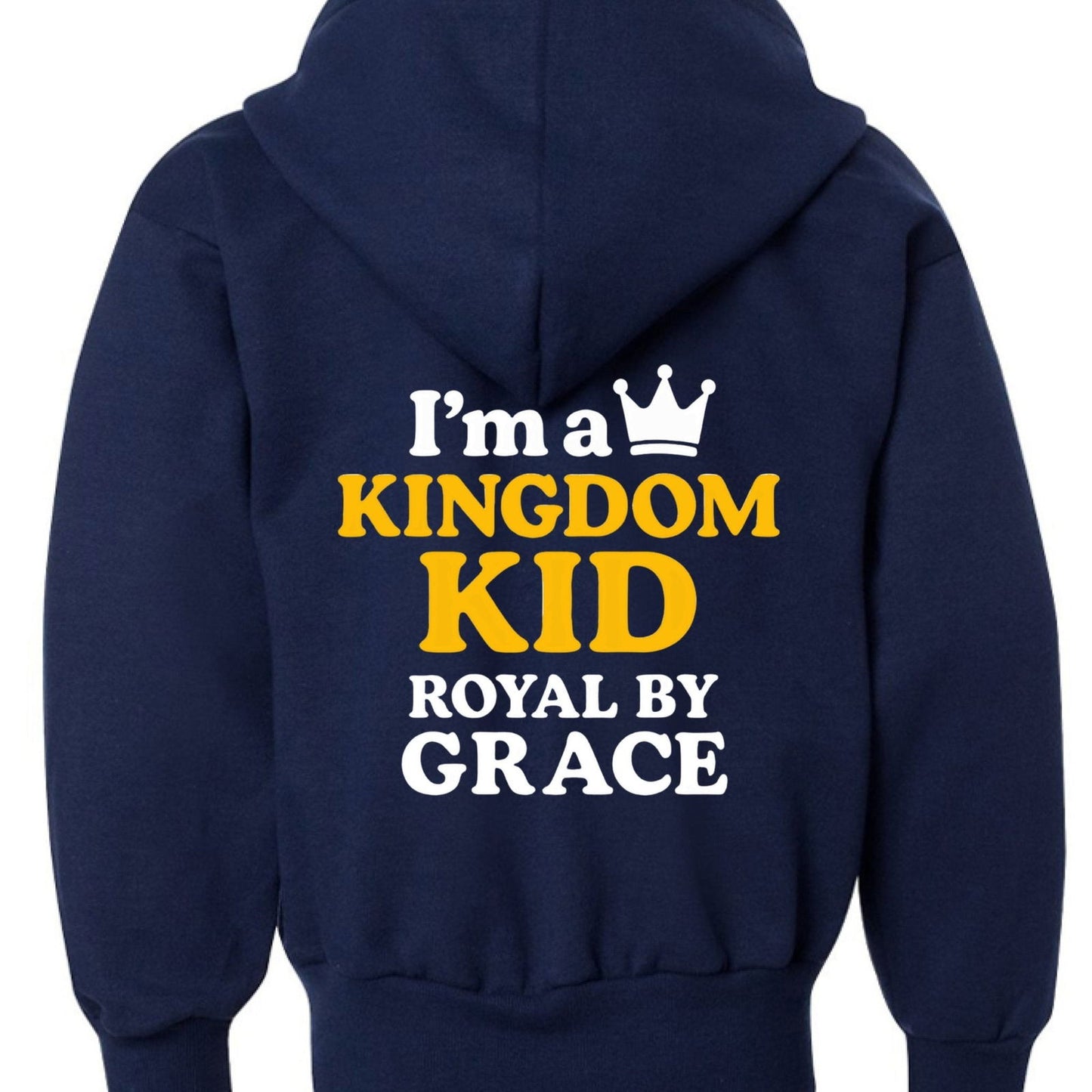 Im A Kingdom Kid Youth Christian Full-zip Hooded Sweatshirt - ClaimedbyGodDesigns