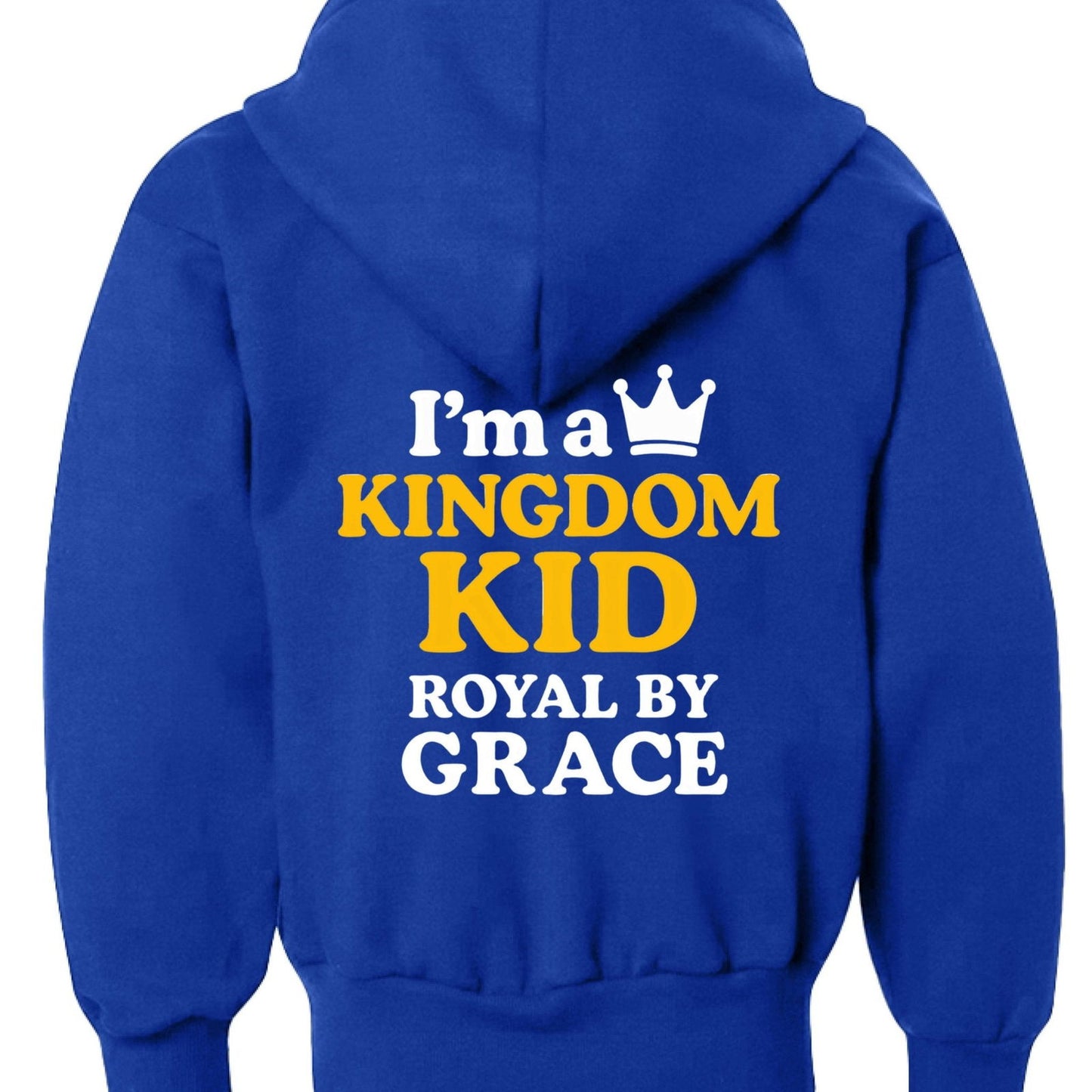 Im A Kingdom Kid Youth Christian Full-zip Hooded Sweatshirt - ClaimedbyGodDesigns