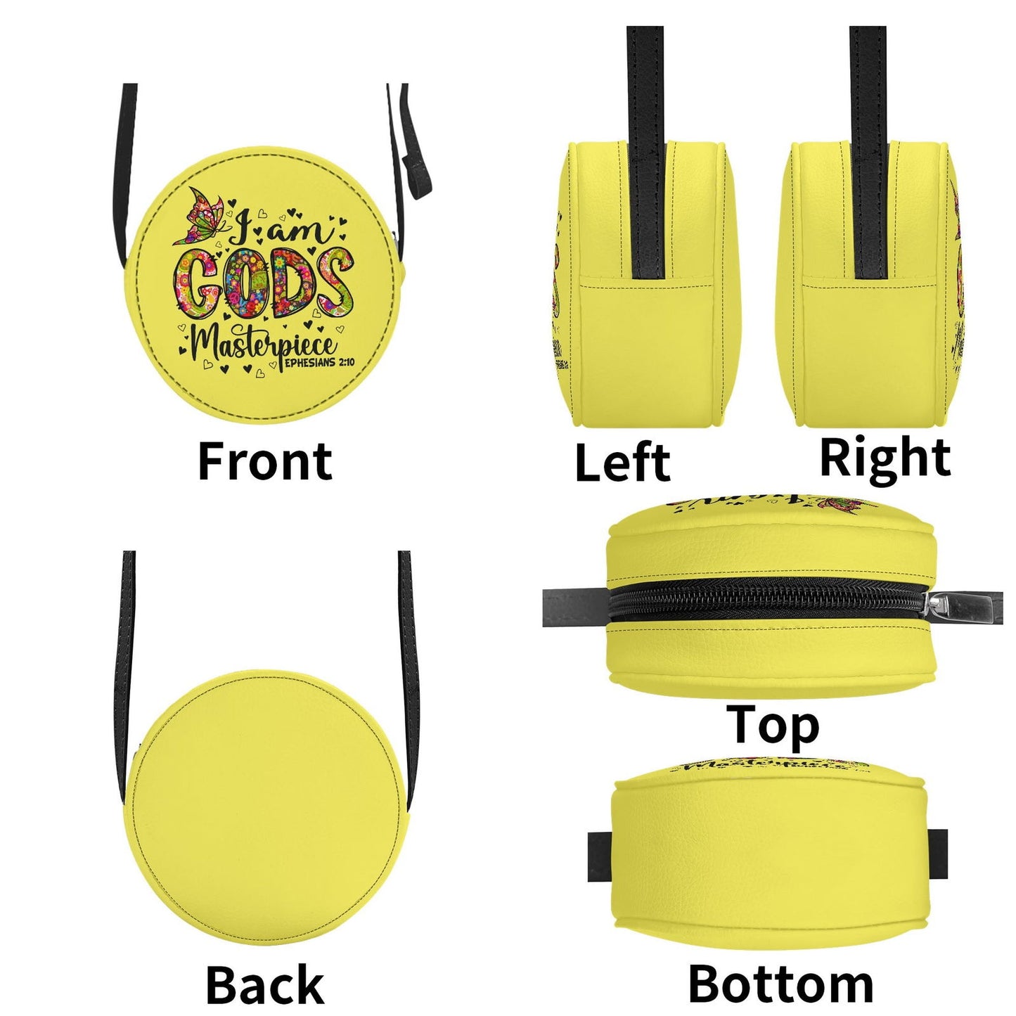 Im His Masterpiece Christian Kids PU Small Round Bag Children Purse - ClaimedbyGodDesigns