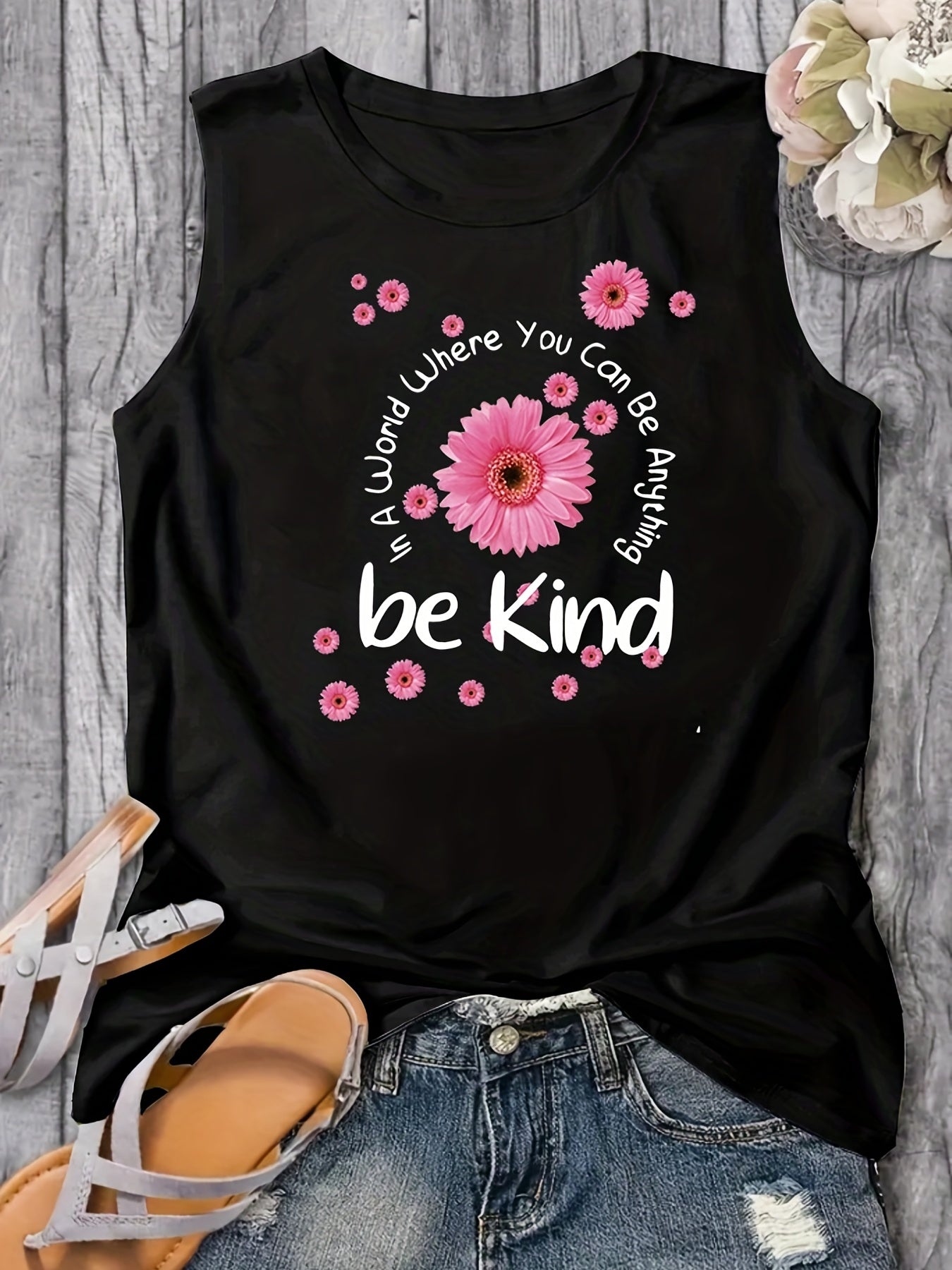 In A World You Can Be Anything Be Kind Women's Christian Tank Top - ClaimedbyGodDesigns