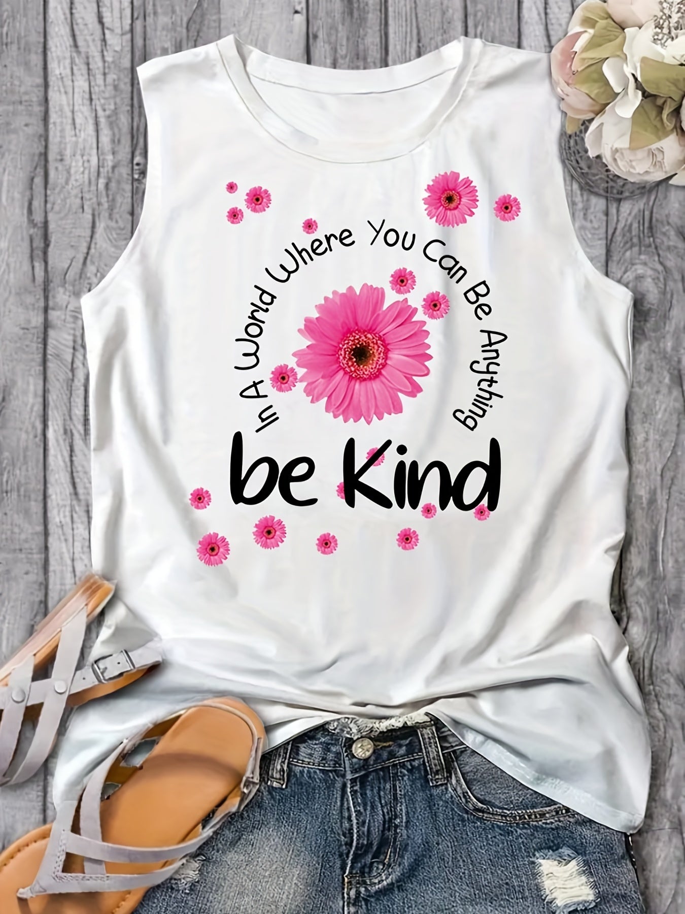 In A World You Can Be Anything Be Kind Women's Christian Tank Top - ClaimedbyGodDesigns