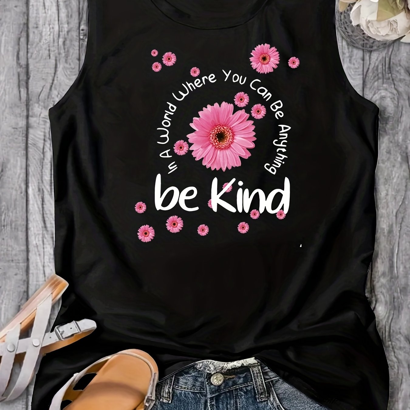 In A World You Can Be Anything Be Kind Women's Christian Tank Top - ClaimedbyGodDesigns