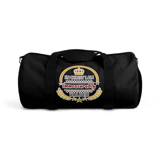 In Christ I Am Immeasurably Valued Duffel Bag - ClaimedbyGodDesigns