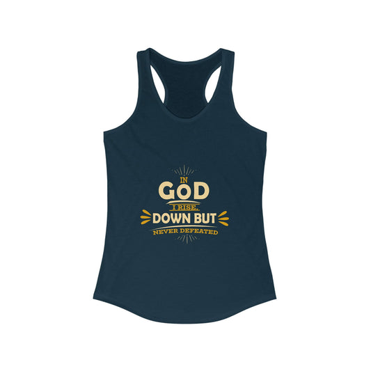 In God I Rise Down But Never Defeated  Slim Fit Tank-top - ClaimedbyGodDesigns