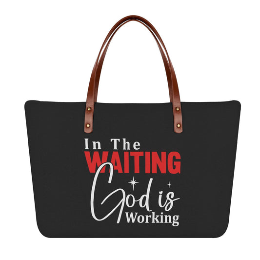 In The Waiting God Is Working Christian Womens Comfort Tote Bag - ClaimedbyGodDesigns