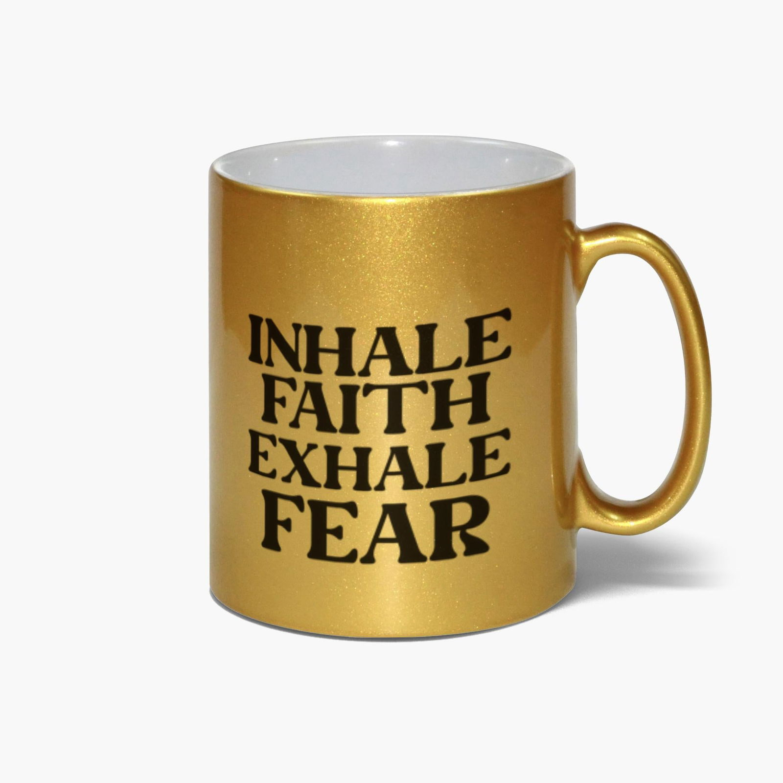 Inhale Faith Exhale Fear Christian Metallic Mug - ClaimedbyGodDesigns