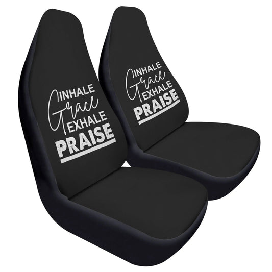 Inhale Grace Exhale Praise Soft and Lightweight Christian Front Car Seat Covers (2pcs) - ClaimedbyGodDesigns