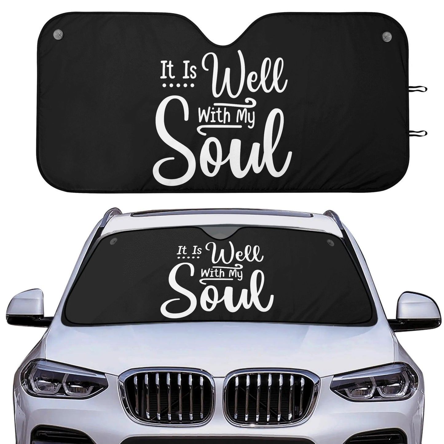 It Is Well With My Soul Car Sunshade Christian Car Accessories - ClaimedbyGodDesigns