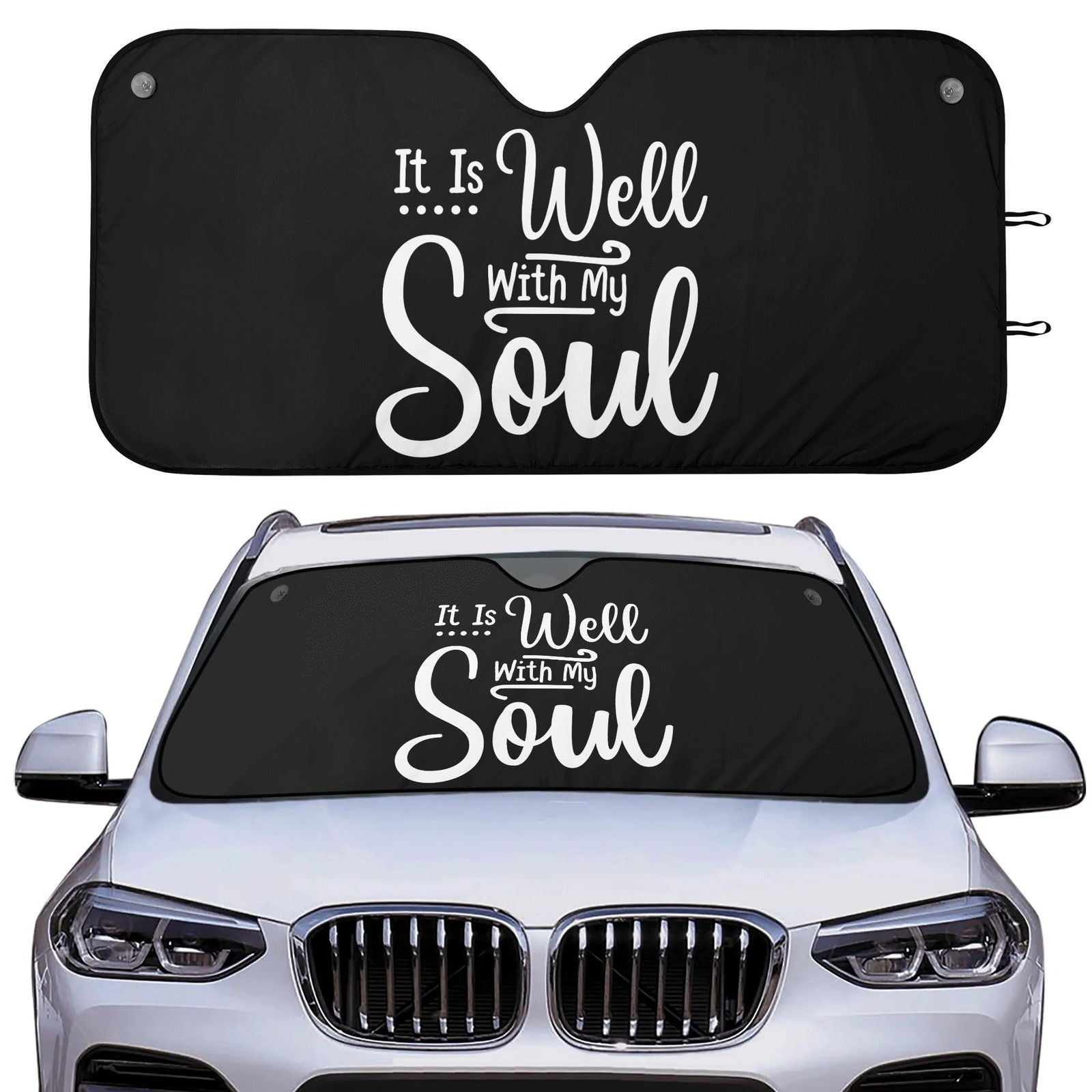 It Is Well With My Soul Car Sunshade Christian Car Accessories - ClaimedbyGodDesigns