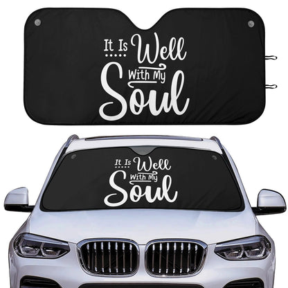It Is Well With My Soul Car Sunshade Christian Car Accessories - ClaimedbyGodDesigns