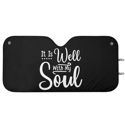 It Is Well With My Soul Car Sunshade Christian Car Accessories - ClaimedbyGodDesigns